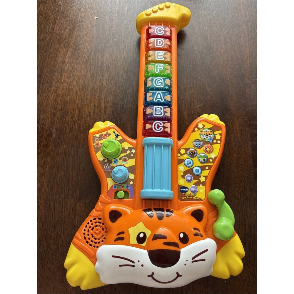 VTech Zoo Jamz Tiger Rock Guitar Musical Instrument Lights Sounds Learning Toy